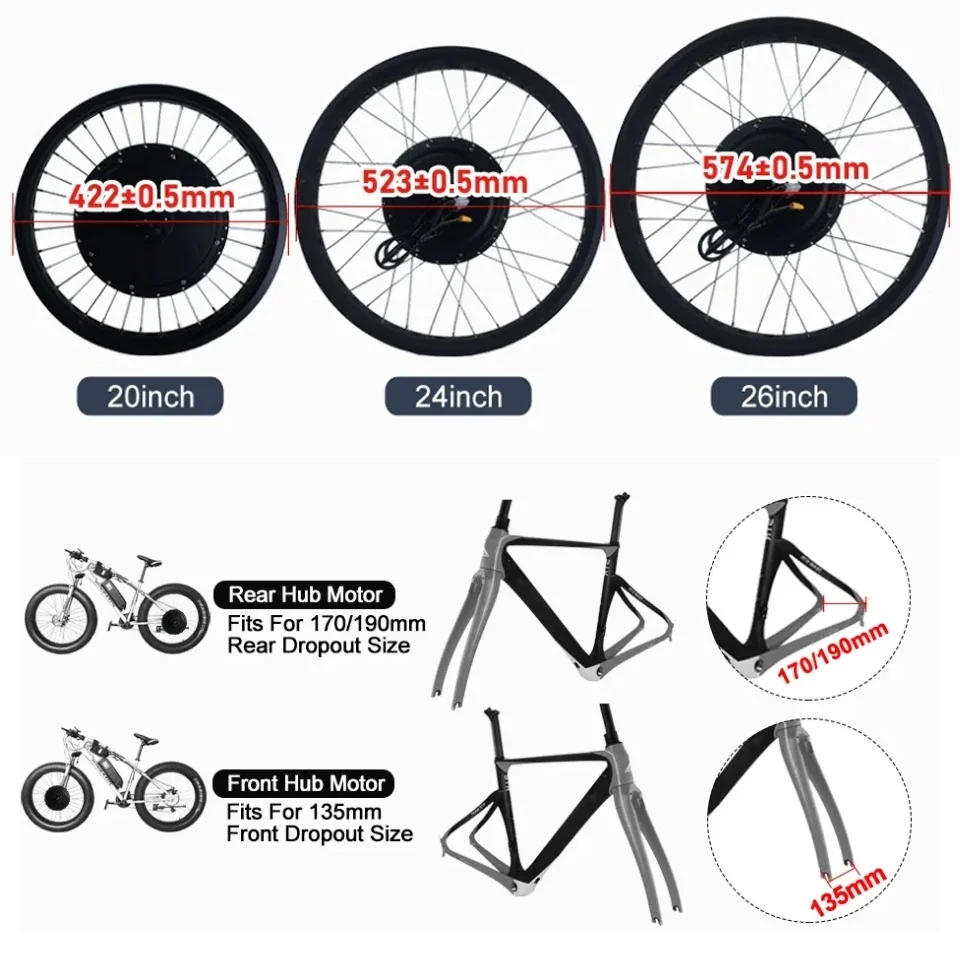 Kit de conversión para bicicle - Ebike Conversion Kit 72V 3000W reseña y precio